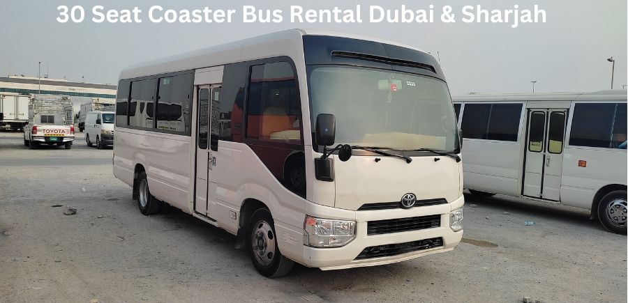 30 seat coaster bus rent Dubai and Sharjah